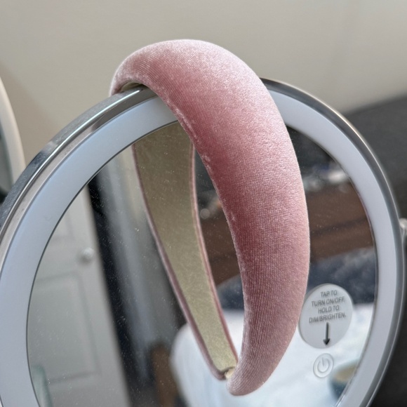 Velvet pink headband main image 5